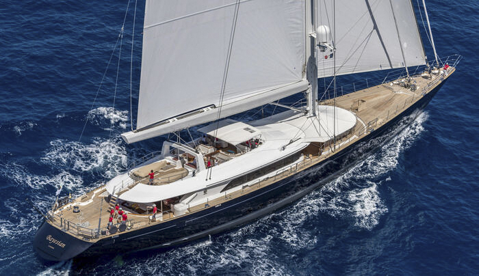 Sunken Bayesian superyacht lifted partially out of water in salvage operation