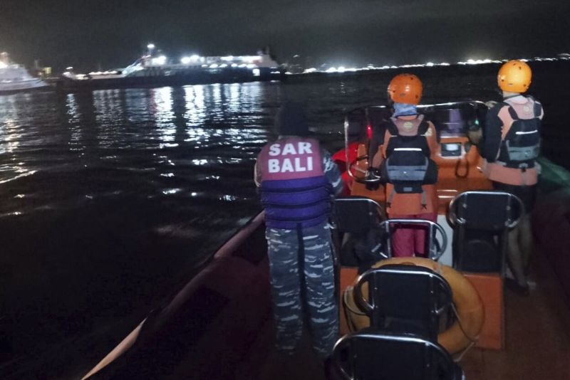 Rescuers search rough seas for 38 missing after ferry sinks near Bali, Indonesia