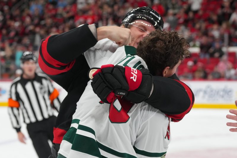 Wild player ejected for hit to head on Hurricanes defenseman